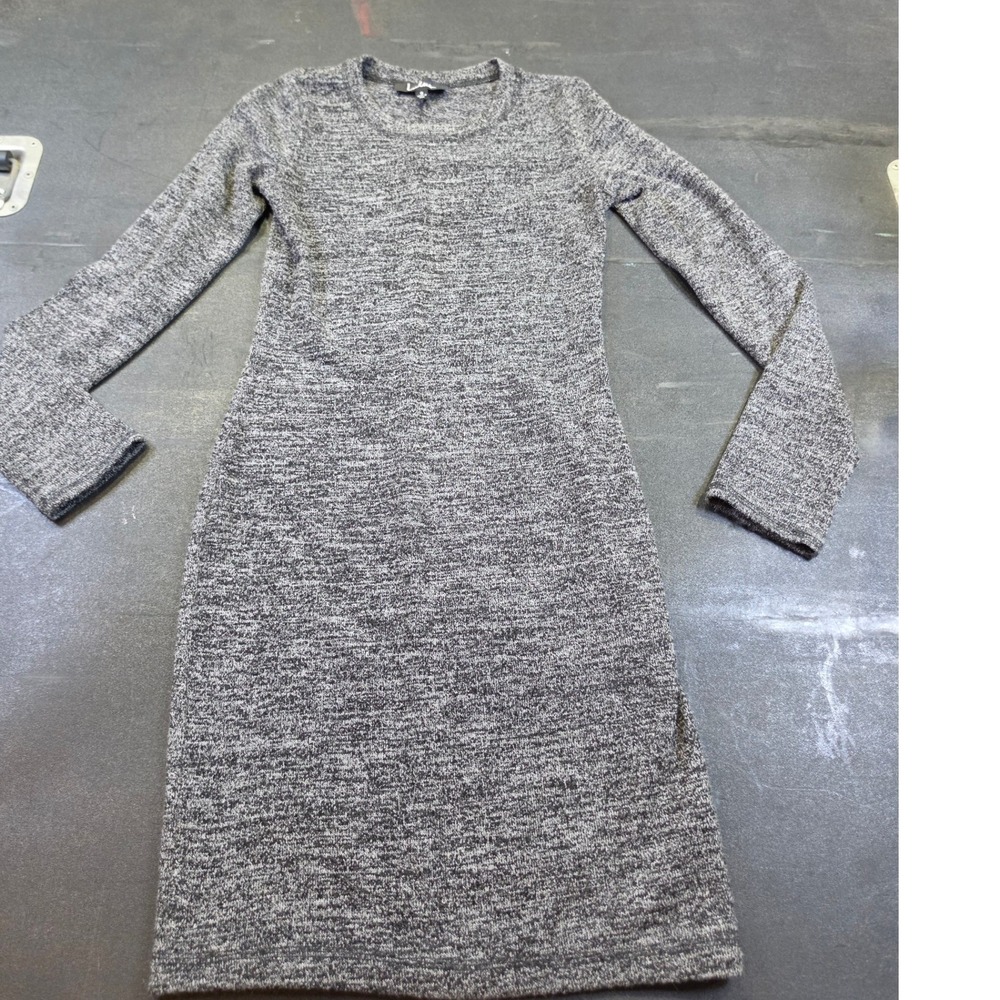 Lulus Grey Marled Knit Long Sleeve Bodycon Sweater Dress Small USA Minimalist